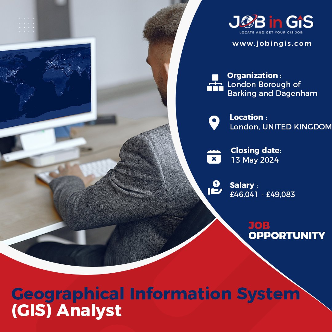 #jobingis : London Borough of Barking and Dagenham is hiring a Geographical Information System (GIS) Analyst
📍: #London #UNITEDKINGDOM
💰 : £46,041 - £49,083

Apply here 👉: jobingis.com/jobs/geographi…

#Jobs #mapping #GIS #geospatial #remotesensing #gisjobs #Geography #cartography