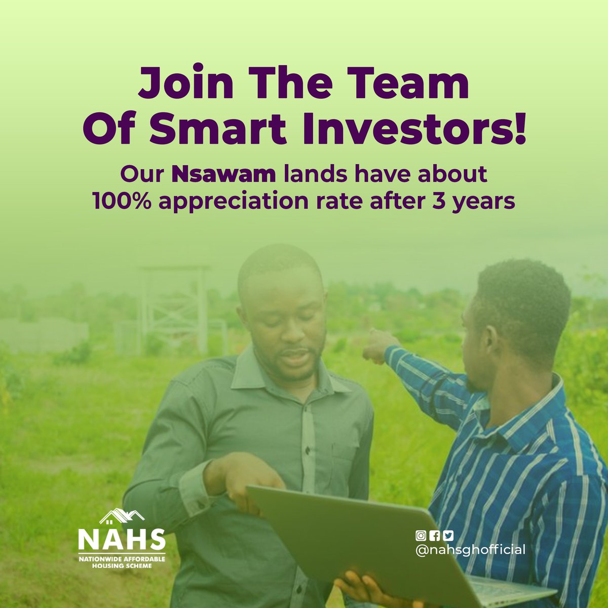 Join the league of savvy investors and watch your wealth grow with NAHS Lands. 

Experience the power of doubling your investment in just three years. Secure your future today.
#RealEstate
#PropertyInvestment
#LandForSale
#DreamHome
#InvestInProperty
#HouseHunting
#DreamBig