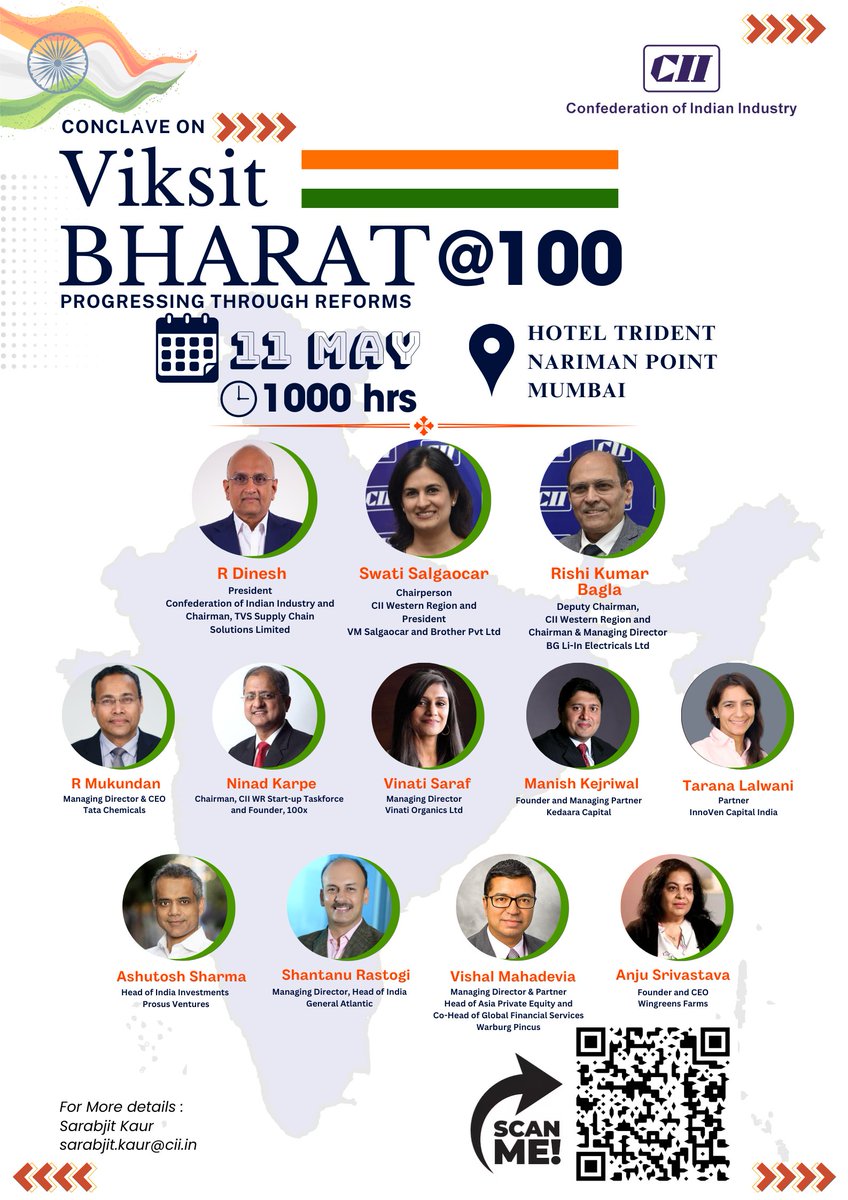'Viksit Bharat 2047'roadmap to making India a completely developed nation by 2047! Let us work together to make it happen. Celebrate India's incredible journey towards prosperity at the 'Progressing Through Reforms' Conclave, hosted by @FollowCII in #Mumbai, the financial…