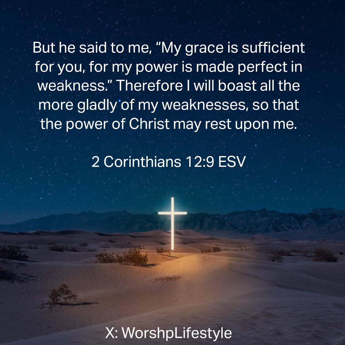 2 Corinthians 12:9
But he said to me, “My grace is sufficient for you, for my power is made perfect in weakness.” Therefore I will boast all the more gladly of my weaknesses, so that the power of Christ may rest upon me.
bible.com/bible/59/2co.1…
#VerseOfTheDay #WorshpLifestyle