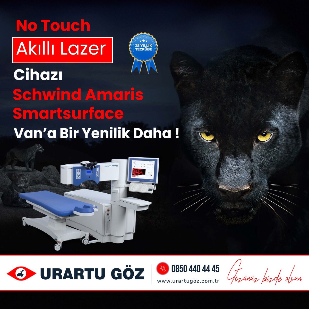 ✨ Van’a bir yenilik daha geldi! Urartu Göz Kliniği olarak göz sağlığınızı en son teknoloji ile buluşturuyoruz. Tanışın: No Touch Akıllı Lazer Cihazı Schwind Amaris Smartsurface! 👁️🌟 📞 0(850) 440 44 45 🌐 urartugoz.com.tr #UrartuGözKliniği #GözSağlığı #SchwindAmaris