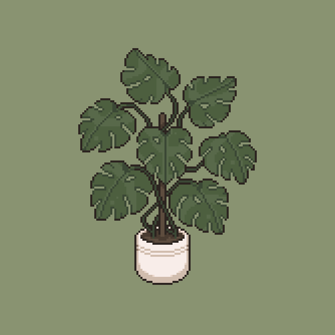 When your monstera commission turns out so cute, even the real plant on your desk starts to giggle at it. 🤭

Thank you @byitzzcatt for the support! 💚 #pixelart #aseprite #commission #ドット絵