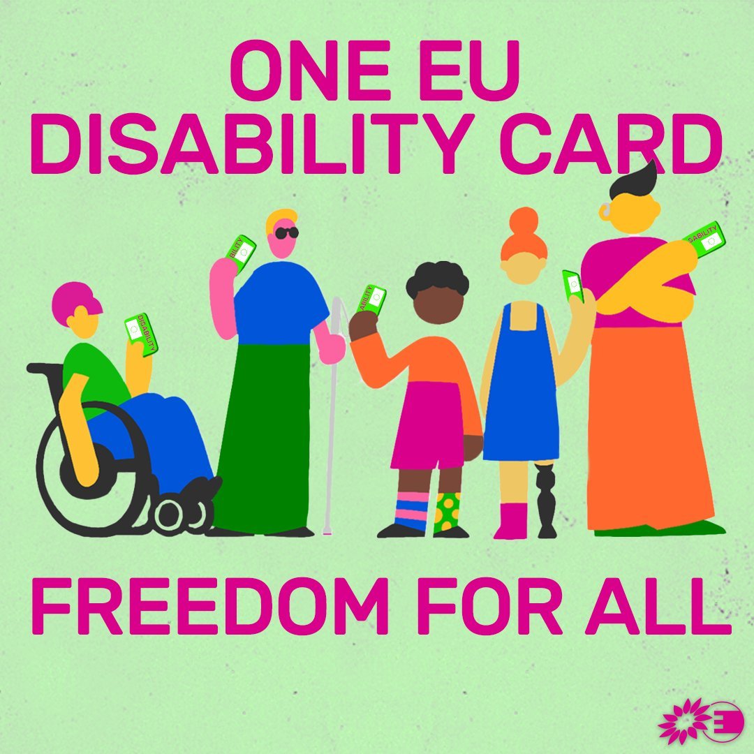 Today is EU #IndependentLiving Day. #ILDay2024

We keep on fighting for equality & freedom for persons with disabilities.

Last week, the @Europarl_EN adopted the #EUDisabilityCard that will help people to decide where & how to live!🎉

Read more: greens.eu/47Bg8Pf