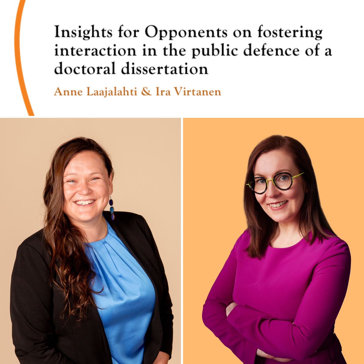 New publication out today! For #opponent @AnneLaajalahti & @IraVirtanen (2024). Insights for Opponents on fostering interaction in the public defence of a doctoral dissertation. Prologi – Journal of Communication and Social Interaction, 20(2), forthcoming. doi.org/10.33352/prlg.…