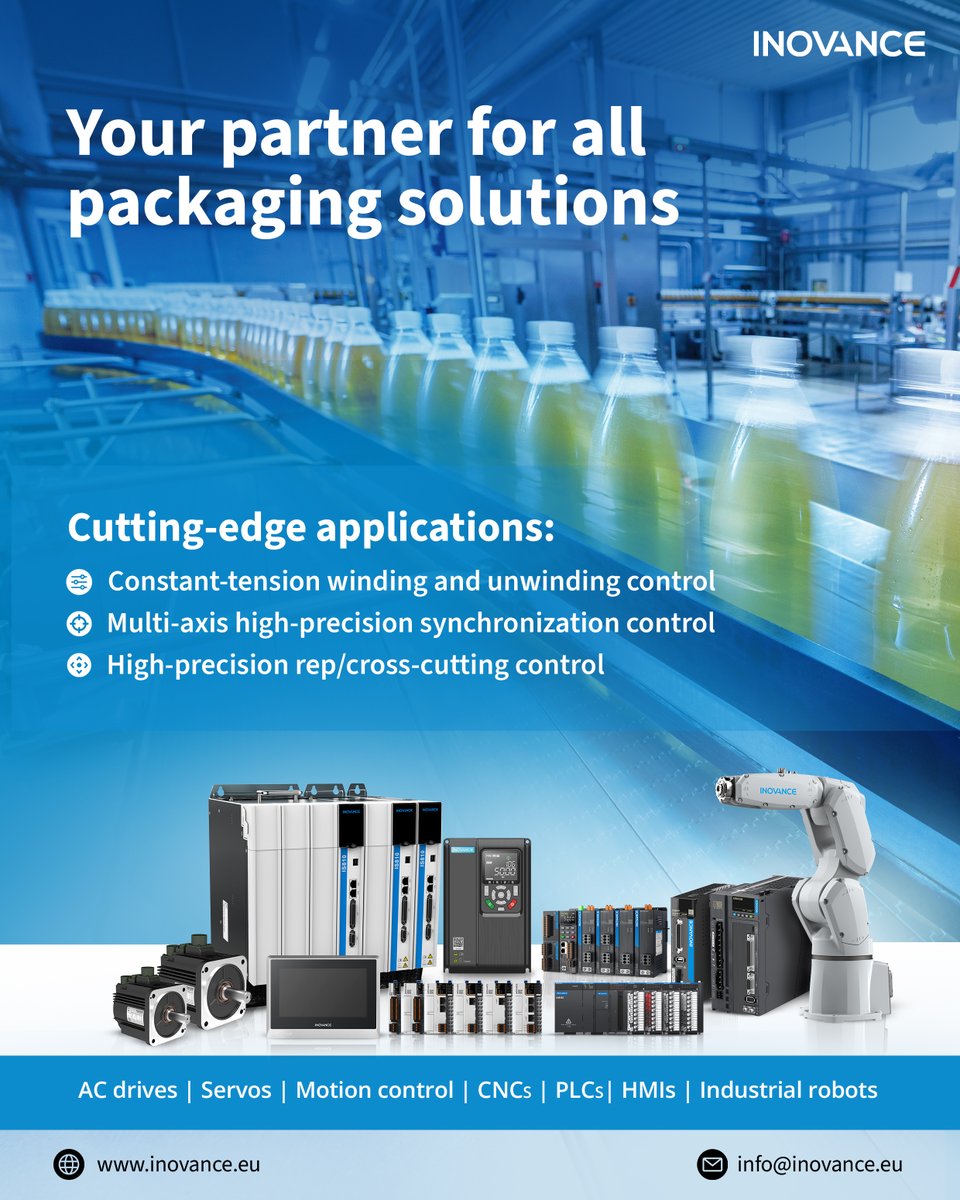 Unleash Your Packaging Potential with Inovance's Tailored Solutions💪📈

At Inovance Technology, we understand that every packaging application has unique needs🚀⚙️

#inovance #packagingsolutions #efficiency #precision #quality