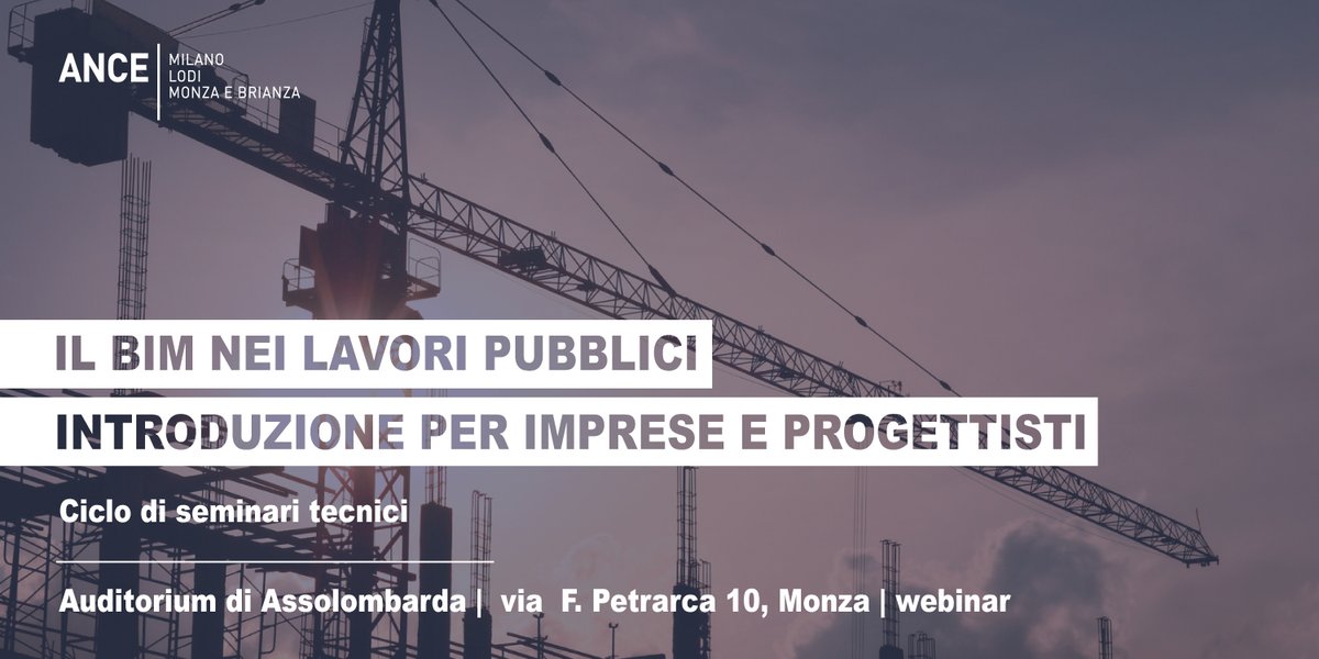 5 incontri tra il 14 maggio e il 2 luglio per capire cos’è la metodologia #BIM e come impatterà sugli #appaltipubblici, con particolare attenzione alla gara d’appalto e gestione della commessa.

Programma: bit.ly/3wjiJzK
Iscrizione gratuita: bit.ly/3y3BHek

#CFP