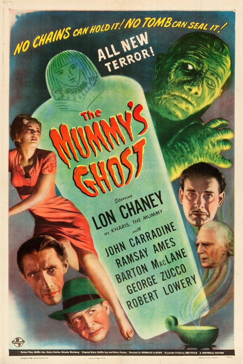 The Mummy's Ghost (Universal, 1944)
One Sheet (27' X 41')
.
#TerrorByNight #TheMummysGhost #UniversalMonsters #LonChaneyJr #GeorgeZucco #JohnCarradine #ClassicHorror #VintageHorror #MonsterKid
.