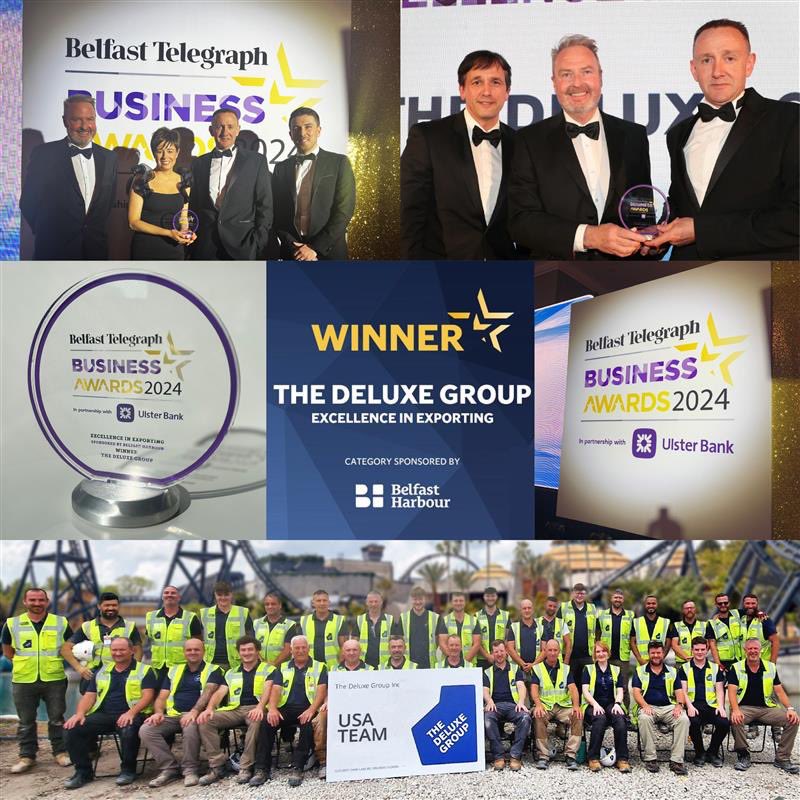We are thrilled to announce The Deluxe Group was last night's winner of the Excellence in Exporting Award, sponsored by @BelfastHarbour ,
at the prestigious @BelTel_Business Business Awards. 
 
 #BelTelAwards