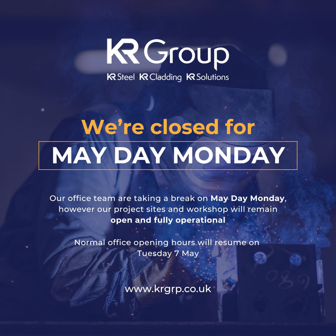 Our office team are taking a break this #MayDayMonday, however our workshops and project sites will remain open and fully operational.

Normal office hours resume on Tuesday 7th May. Happy holiday weekend from us to you! #EarlyMayBankHoliday #Steel #Cladding #SheetMetal #Scotland