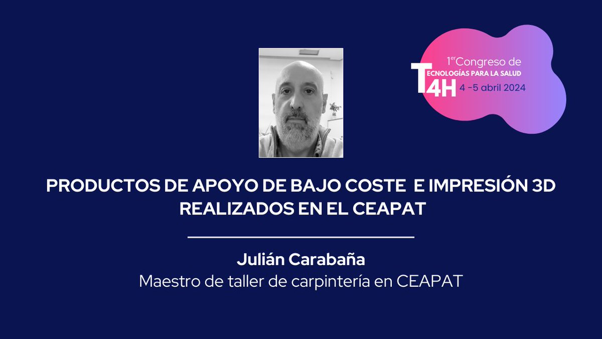 Y te dejamos la ponencia de Julián Carabaña, maestro de taller de carpintería de @Ceapat durante el Primer Congreso T4H: Tecnologías para la salud youtu.be/o5Frln5ntZQ?fe…
Patrocinado por @Fundacion_ONCE y @MadridEmprende Organizado por @3dlan_org 
@autofabricantes y #accessibleEU