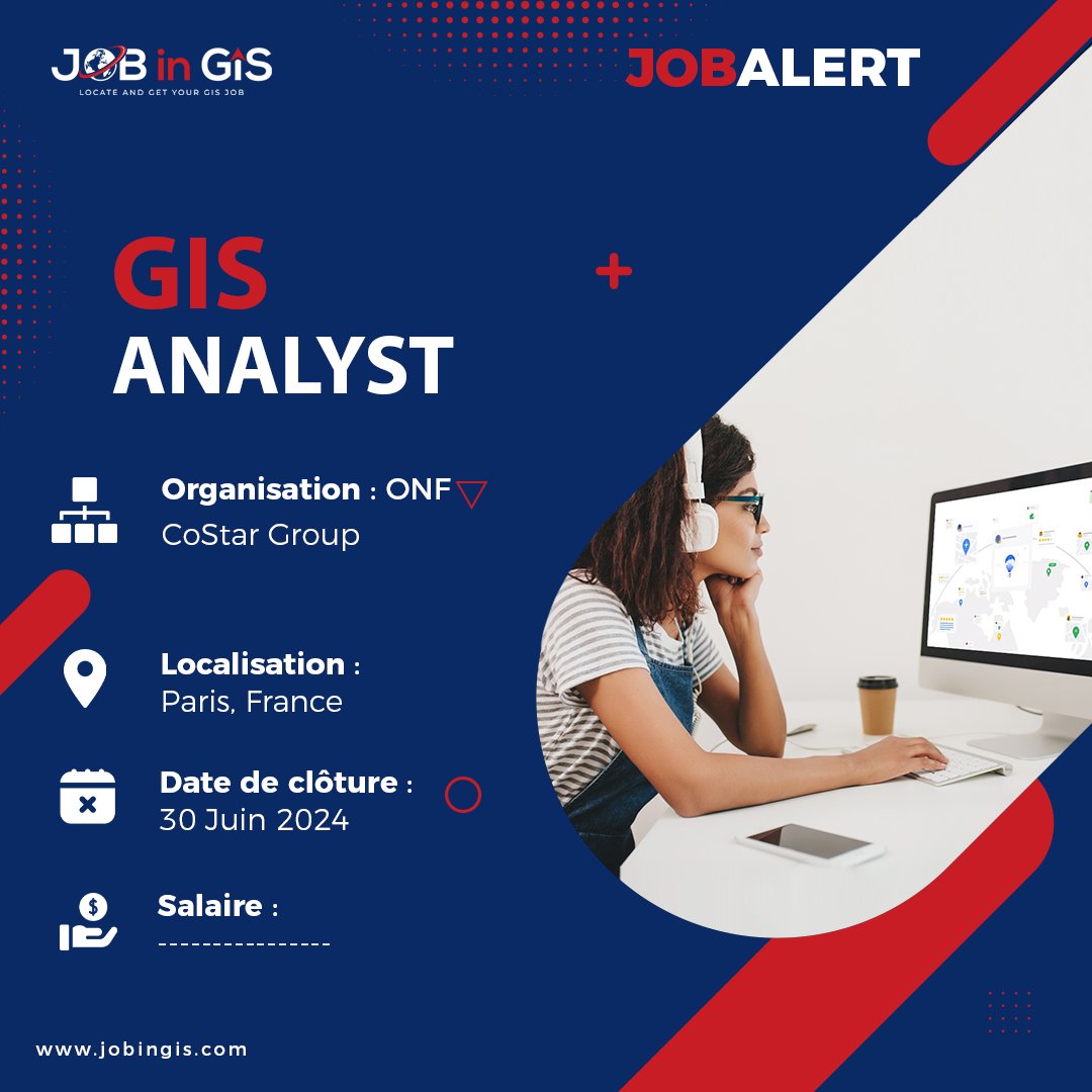 #jobingis : CoStar Group recrute un GIS Analyst
📍 : #Paris #France

Apply here 👉 : jobingis.com/jobs/gis-analy…

#Jobs #mapping #GIS #geospatial #remotesensing #gisjobs #Geography #cartography