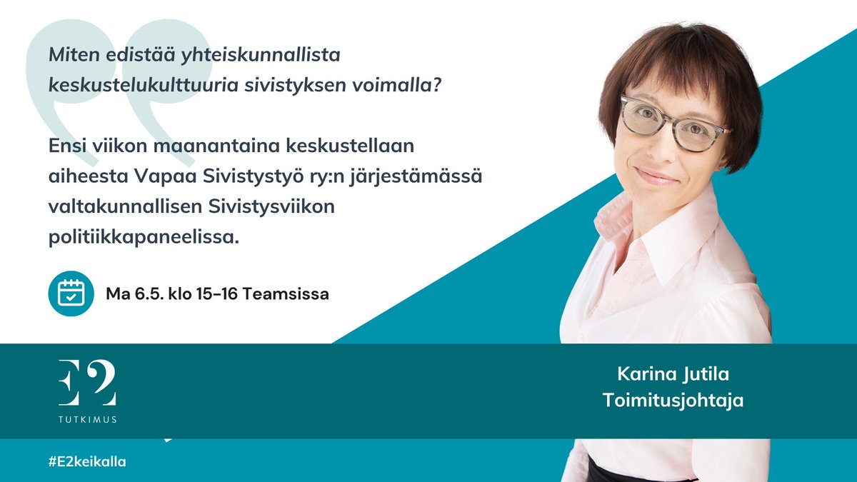 Perjantai-tviittini keulii ja kurkottaa maanantaihin. Silloin alkaa Sivistysviikko osana #sivistys2024 vuotta. Teema on elintärkeä Suomelle, mahdollisuuksien antaja jokaiselle ihmiselle. @Sivistystyo 'n tapahtumassa meitä on monta tuttua mukana. Nähdään!☀️ link.webropolsurveys.com/EP/0FAE90CE4C0…