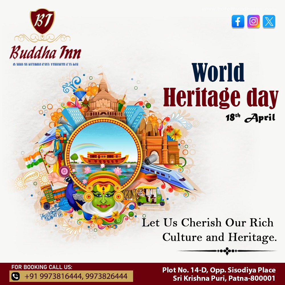 On #WorldHeritageDay, let's journey through time with the treasures of #Bihar's cultural heritage. 
               
#WorldHeritageDay2024  #OurWorldHeritage #WHD2024 #UNESCO #ulturalHeritage #Heritage #BiharTourism #hotelbuddhainn #Patna #Bihar