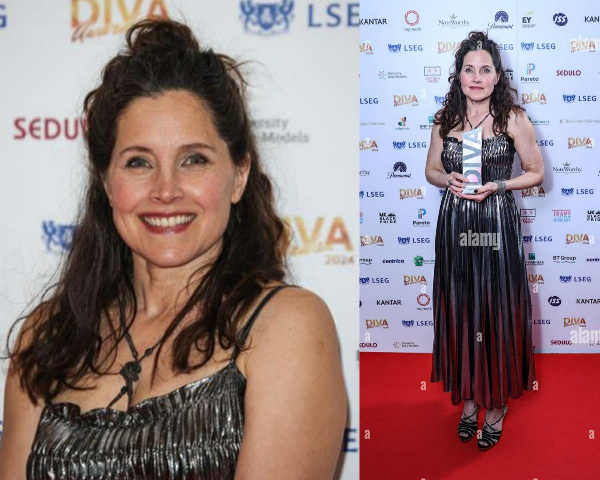 Two more Beautiful Photos of our DIVA with her well-deserved DIVA award! @RachelShelley ❤️ #DIVAAwards #DIVAAwards2024
#DIVAis30 #podDIVA 🎧❤️🏳️‍🌈