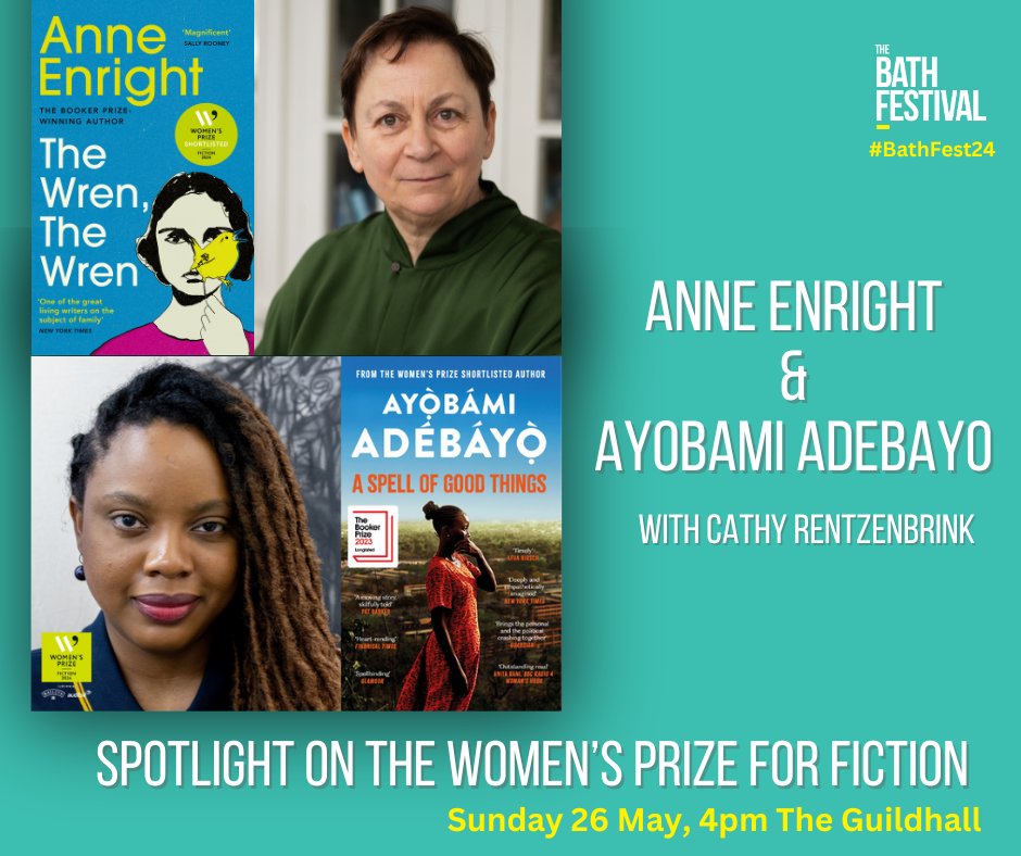 Irish author Anne Enright will be taking part in the Women’s Prize for Fiction panel at the festival on Sun 26 May. Enright has just been announced as a shortlistee for the 2024 Women's Prize for Fiction with her novel The Wren. @WomensPrize @penguinukbooks @ayobamiadebayo