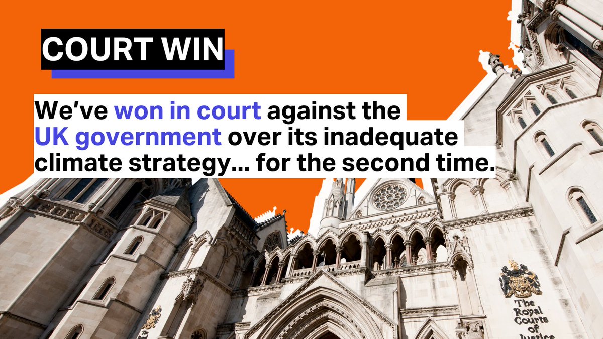 💥 COURT WIN 💥 The High Court has now told the UK government not once, but twice, that its climate strategy is not fit-for-purpose, and is therefore unlawful. Full story here: clientearth.org/latest/news/we…