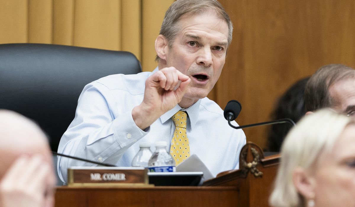 Jim Jordan accuses Biden Justice Department of coordinating with New York DA in Trump case trib.al/JTYlEu7