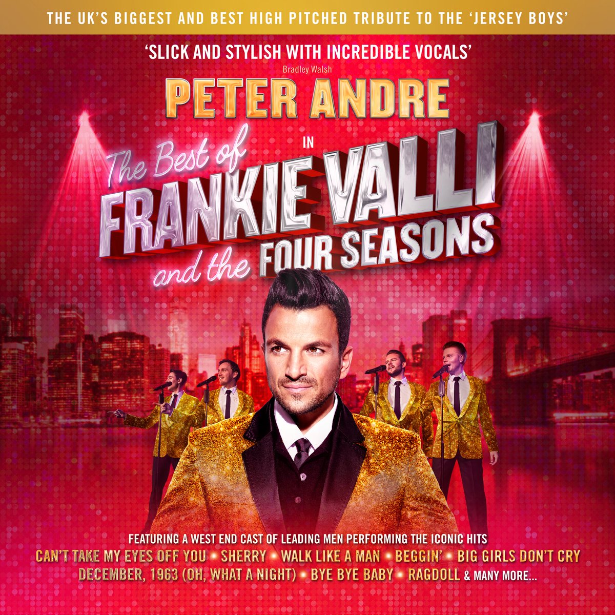 The best of Frankie Valli and the Four Seasons will be celebrated in major new tour @FourSeasonsShow. @MrPeterAndre will star alongside a supporting cast when the tour kicks off on 14th January. Full dates and tickets from fourseasonsshow.com