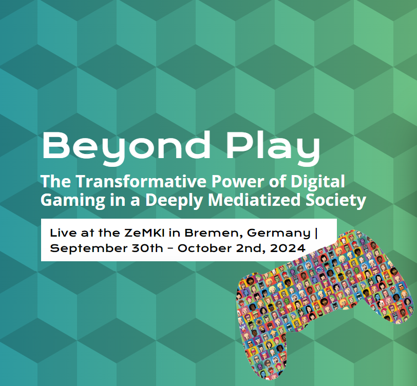 📢IASGAR is happy to support this great conference 'Beyond Play: The Transformative Power of Digital Gaming in a Deeply Mediatized Society', 30.9.-2.10.2024 @ZeMKI_Bremen! Check out the interesting CfP - Deadline for paper submission: June 15! 📨