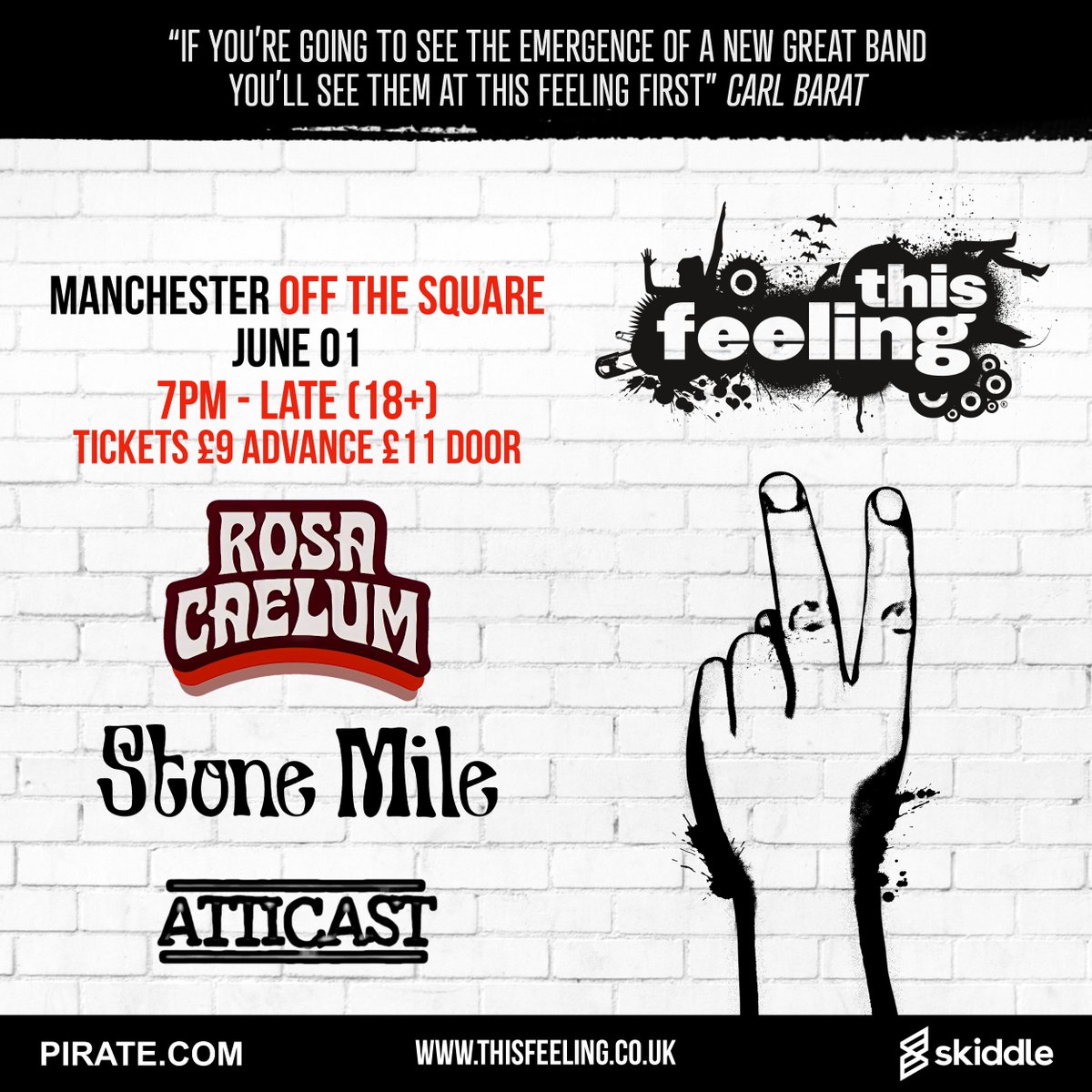 Full line up announced 🎸June 01 Manchester Off The Square ft. @RosaCaelum @StoneMileBand & #Atticast 🎟️ skiddle.com/e/38187184