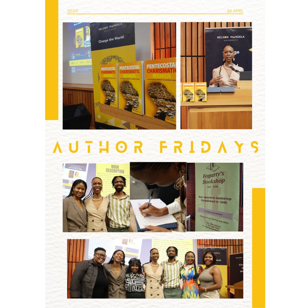 A look back to last week's Author Fridays: Book Launches and Roundtable Series with Tumi Mampane and her new book 𝘗𝘦𝘯𝘵𝘦𝘤𝘰𝘴𝘵𝘢𝘭 𝘊𝘩𝘢𝘳𝘪𝘴𝘮𝘢𝘵𝘪𝘤 𝘞𝘰𝘮𝘦𝘯: 𝘊𝘰𝘯𝘴𝘵𝘳𝘶𝘤𝘵𝘪𝘰𝘯𝘴 𝘰𝘧 𝘍𝘦𝘮𝘪𝘯𝘪𝘯𝘪𝘵𝘺 𝘪𝘯 𝘈𝘭𝘦𝘹𝘢𝘯𝘥𝘳𝘢 𝘛𝘰𝘸𝘯𝘴𝘩𝘪𝘱 🤩