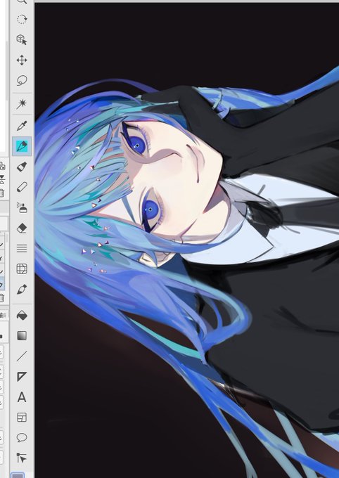 「androgynous blue hair」 illustration images(Latest)
