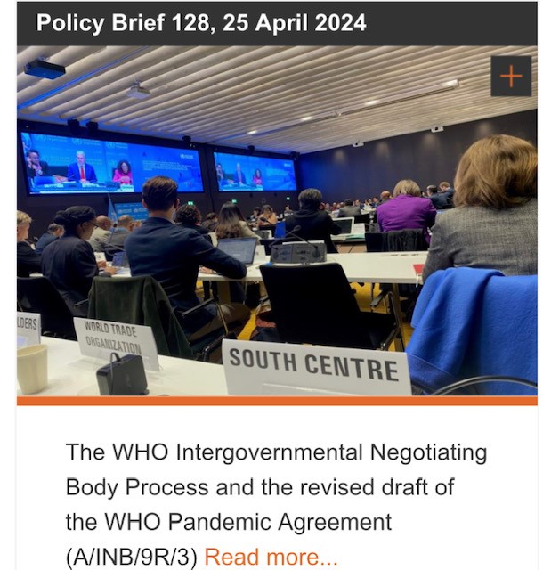 As the @WHO #INB9 takes stock of progress made this week and will consider legal and procedural matters, we recall recommendations in our Policy Brief: southcentre.int/policy-brief-1… @nirmalyasyam @vivicmt