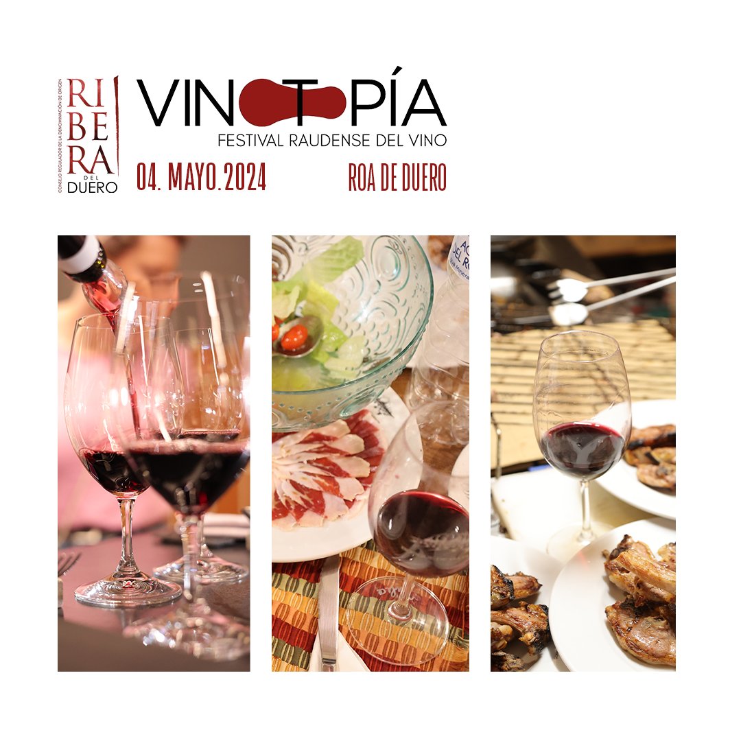 Vinotopia, el festival raudense del vino se celebra mañana en Roa de Duero. Gastronomía🥩, música en directo🎶, #catas y vinos de la tierra 🍷 para festejar nuestra pasión.  Recuerda👇 📍 Plaza de Toros de Roa de Duero 🕛 13:30 h a 20 h #vinotopía #roa #4demayo #riberadelduero