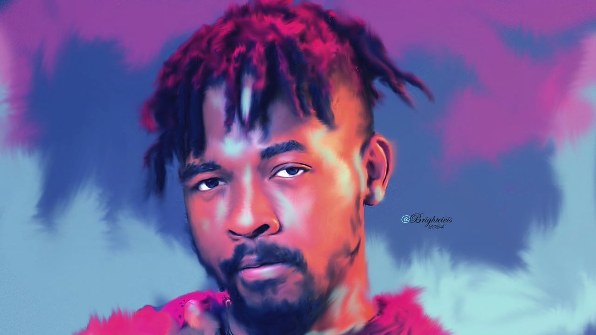 @Johnnydrille  portrait  painting of a renowned singer..  I celebrate you bro..