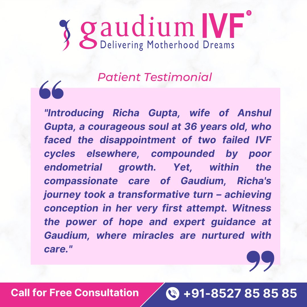 Navigating the path to parenthood: Our hearts overflow with gratitude for Gaudium IVF's compassionate support.

#patienttestimonial #ivfcentre #fertilityjourney #patientfeedback #happypatients #fertilityclinic  #ivftreatment #gaudiumivf #gaudiumwomenhospital #gaudiumpediatrics