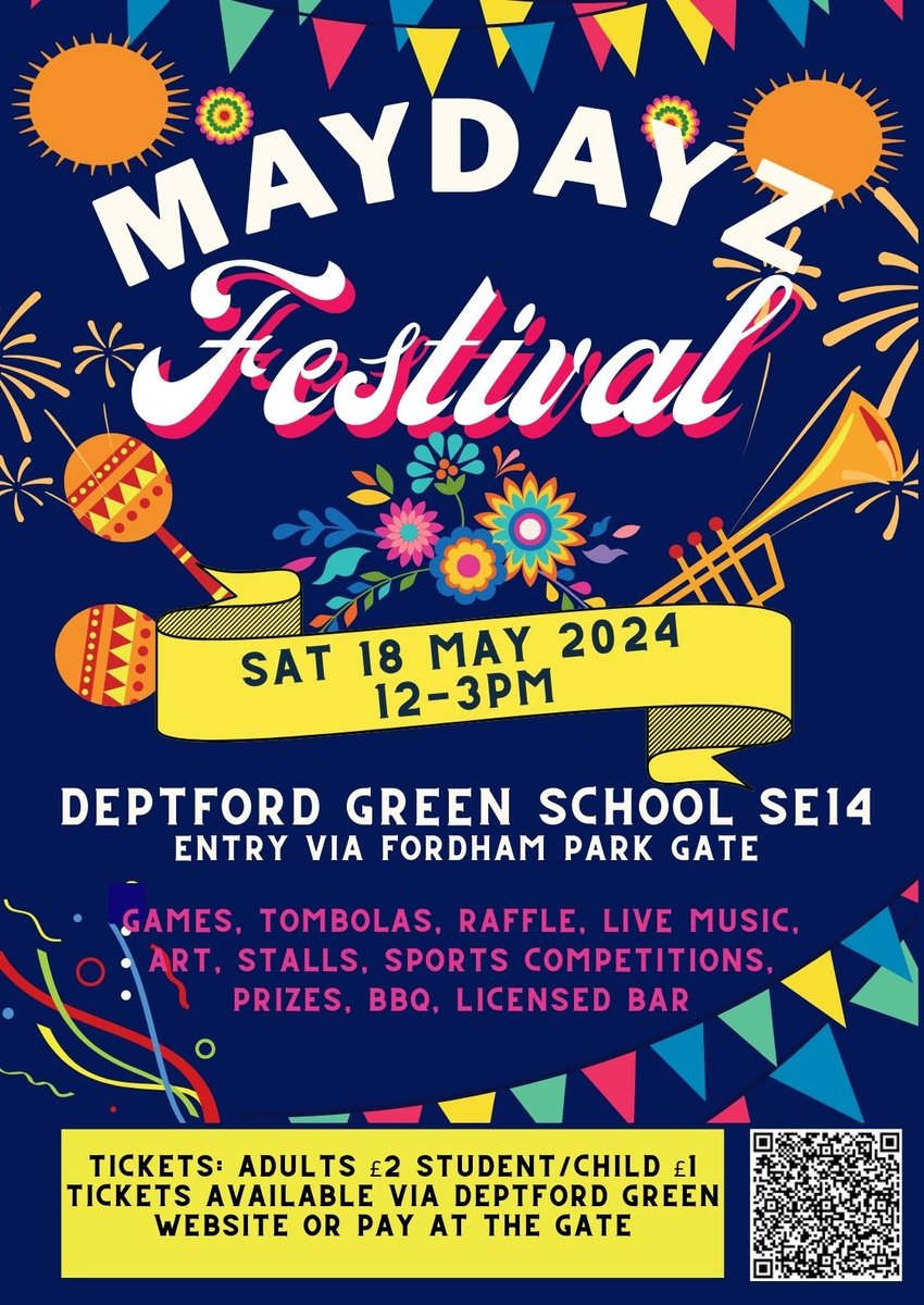 2 weeks tomorrow! Pls show your support and buy your tickets in advance online via ticketsource.co.uk/deptford-green #MaydayzFestival #Maydayz #SummerFayre #PTA #Fundraising #Explore #Dream #Discover #Deptford #community