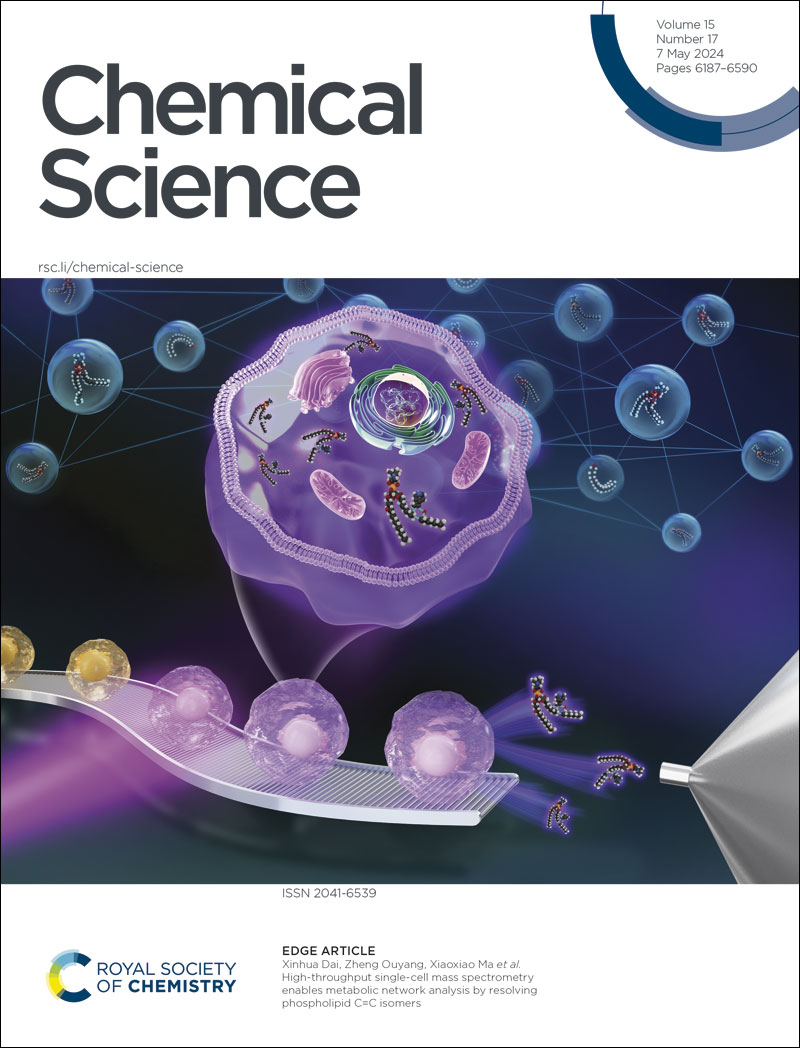 Our Issue 17 front cover this week features Xinhua Dai, Zheng Ouyang, Xiaoxiao Ma et al

High-throughput single-cell mass spectrometry enables metabolic network analysis by resolving phospholipid C[double bond, length as m-dash]C isomers

doi.org/10.1039/D3SC06…

#ChemSciCovers