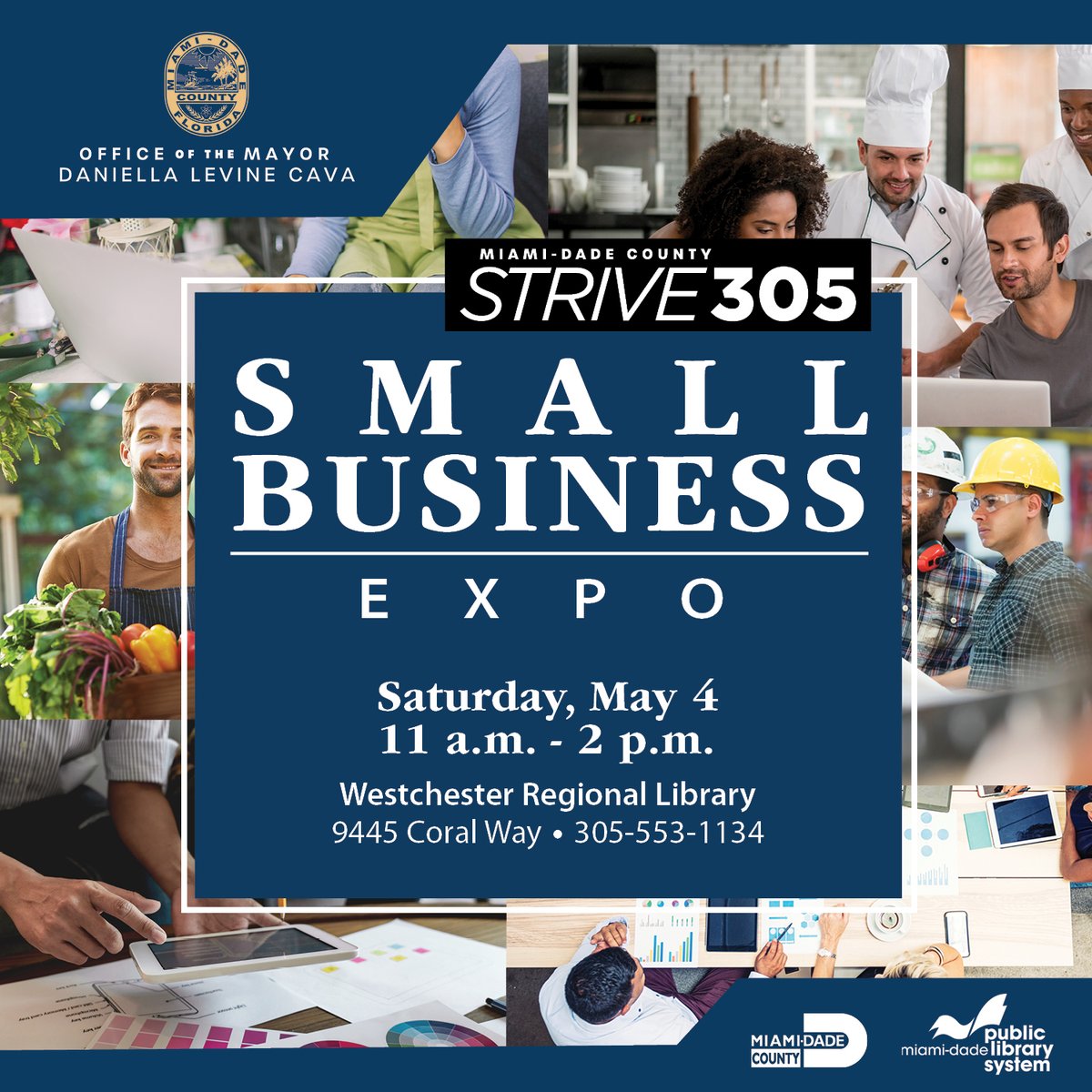 Attention business owners come visit us at the Strive305 Small Business Expo on May 4 from 11 a.m.-2 p.m. at the Westchester Regional Library @miamidadepubliclibrary