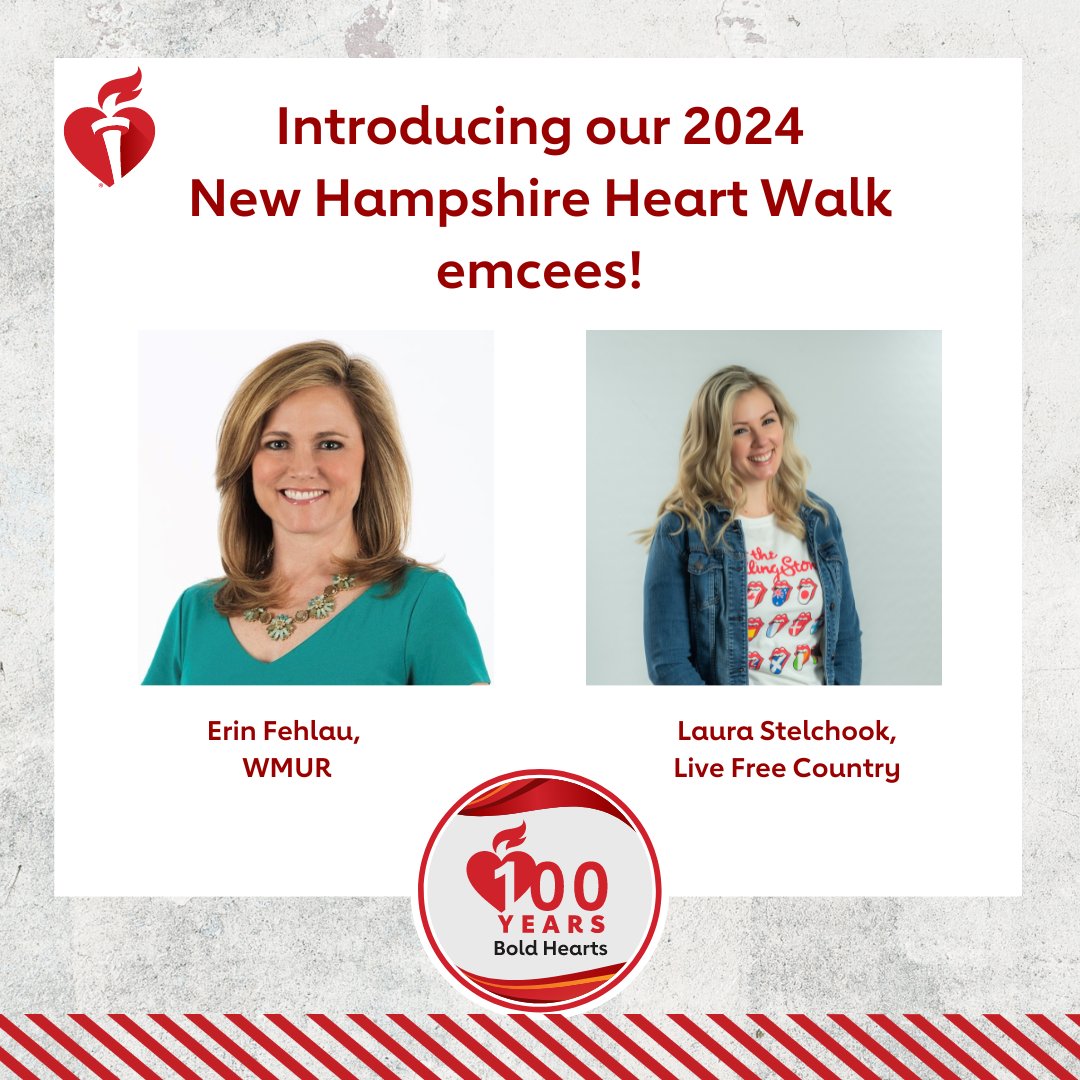 The countdown to Heart Walk is on! ❤️ ❤️ We are so excited to introduce our emcees for the event, and we hope you will join us on June 2 as we take steps to save lives. Register today at spr.ly/6013jyF6W #HeartWalk #NHHeartWalk