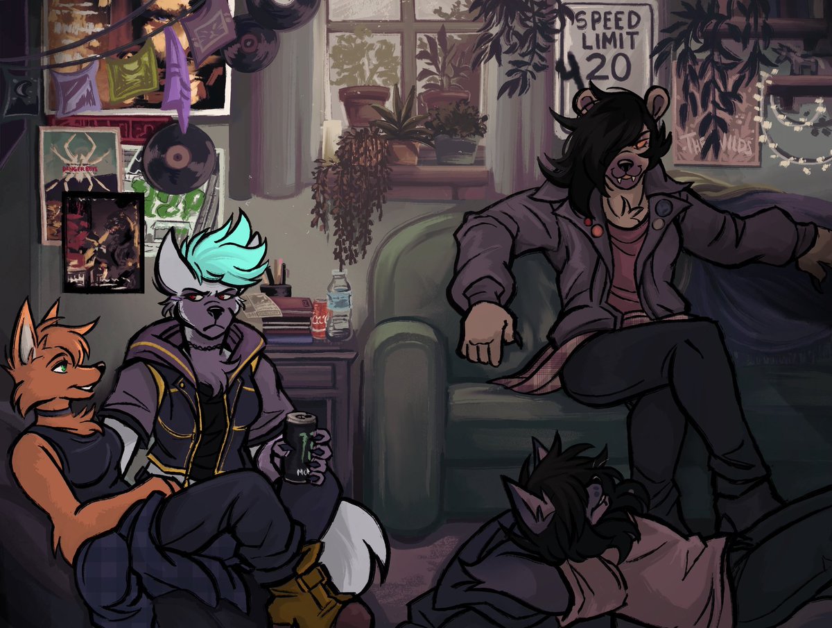 Hanging out with friends! Feat. Bram [wolfshotty], Loki [theadamechoes], and Viper [justtoo_73]