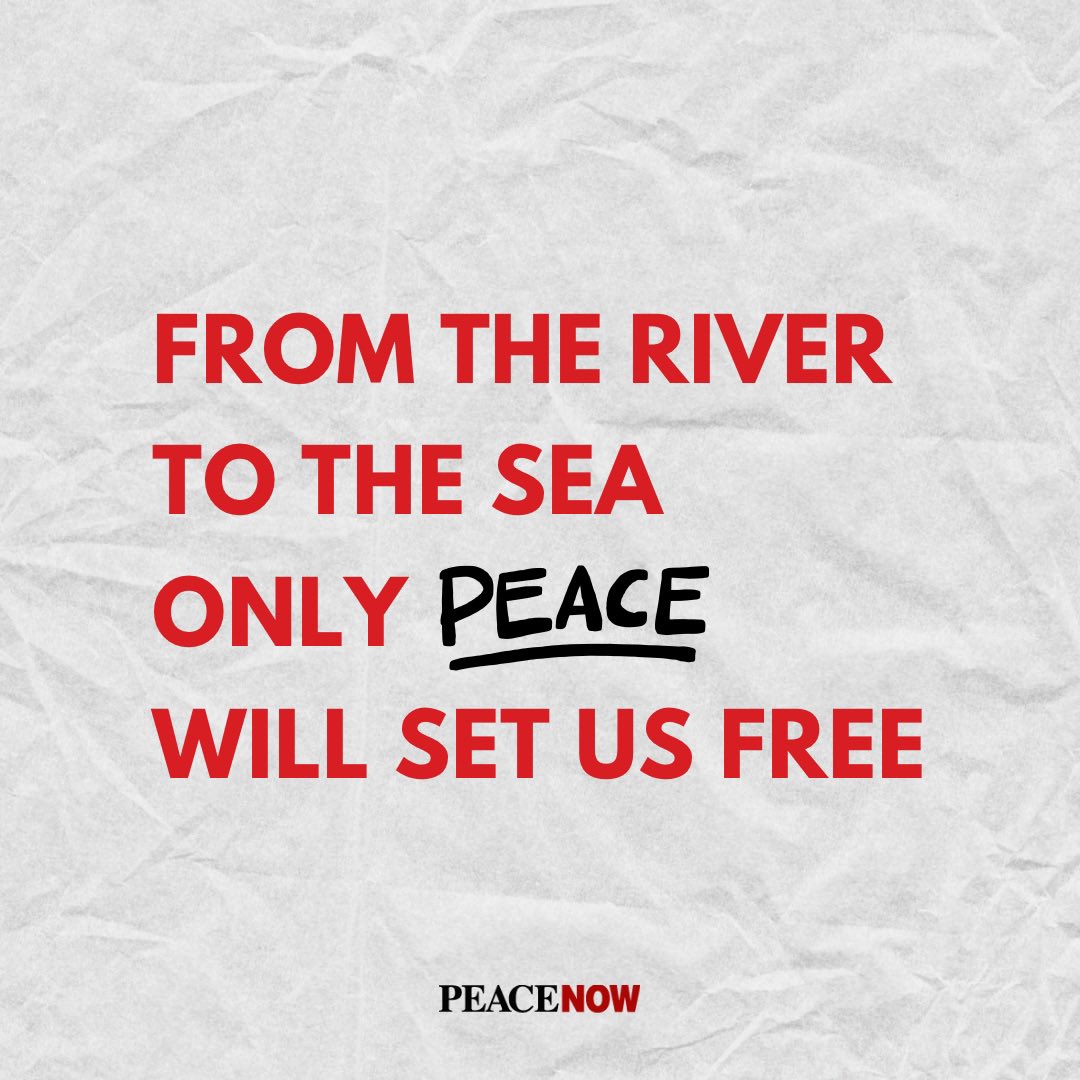 There are 7 million Jews and 7 million Palestinians living between the Jordan River and the Mediterranean Sea. Now, more than ever, we need a political solution that will bring security and peace. From the river to the sea — only peace will set us free.