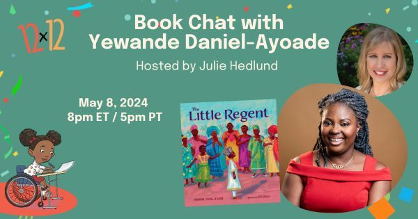 Want to learn how a #picturebook draft becomes a book? #12x12PB member @ydayoade (Yewande Daniel-Ayoade) will share her journey to publication for her book, THE LITTLE REGENT. Join us for her Book Chat on Wednesday, May 8th at 8pm ET / 5pm PT: buff.ly/4b8R5Eu #amwriting