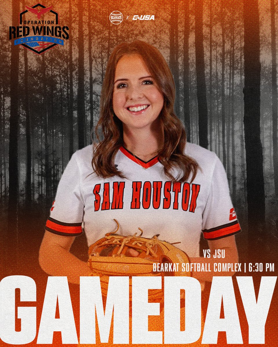 GAMEDAY 🆚 Jax State ⏰ 6:30 p.m. 📍Huntsville 🏟️ Bearkat Softball Complex #EatEmUpKats 🔗 linktr.ee/SamHoustonSB