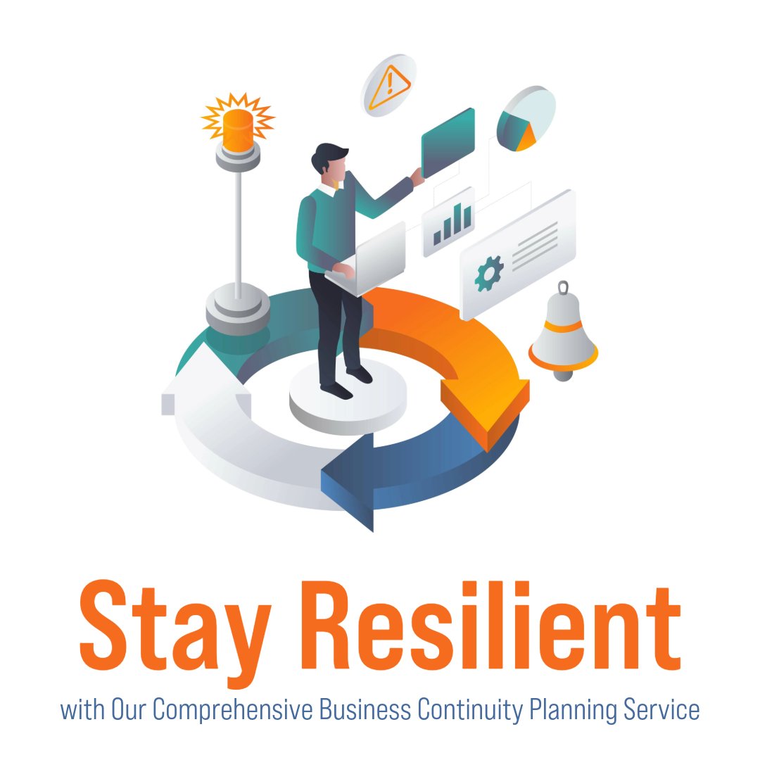 Unforeseen disruptions can be detrimental to any business. With our business continuity planning service, you can proactively prepare and safeguard your operations. Prioritize continuity with us and be ready to thrive in any situation. bit.ly/46SpYLl #kjtechnology