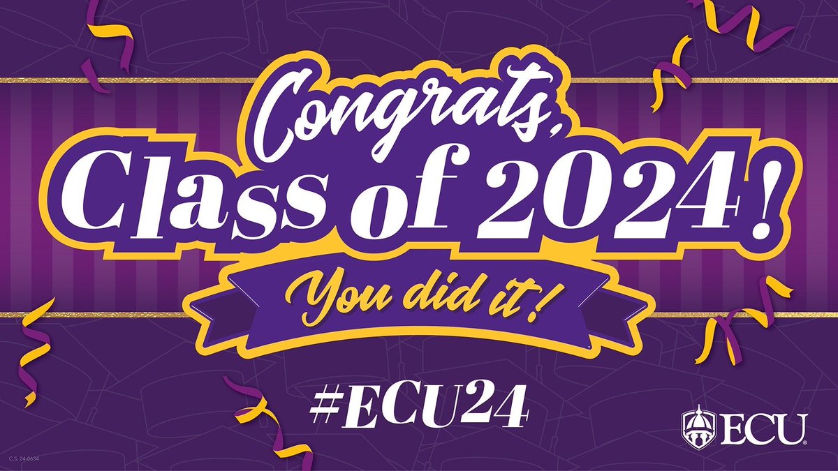 Today’s your moment, #ECU24! 🎉

More than 3,800 #Pirates will turn their tassels to become #PirateAlumni. Disability Support Services is proud of the hard work and dedication of each #Pirate that led to this moment — #graduation. 🎓

Let’s hear it for the latest #ECUGrads! 👏