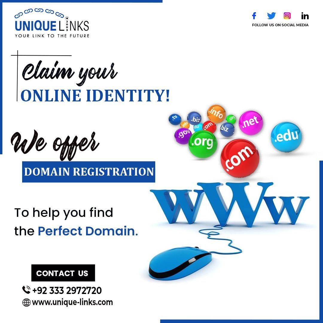 Claim your online identity!
We offer domain registration to help you find the perfect domain.
Contact Us At:
buff.ly/3bTaK1Z
.
#domainregistration #domain #OnlineIdentity