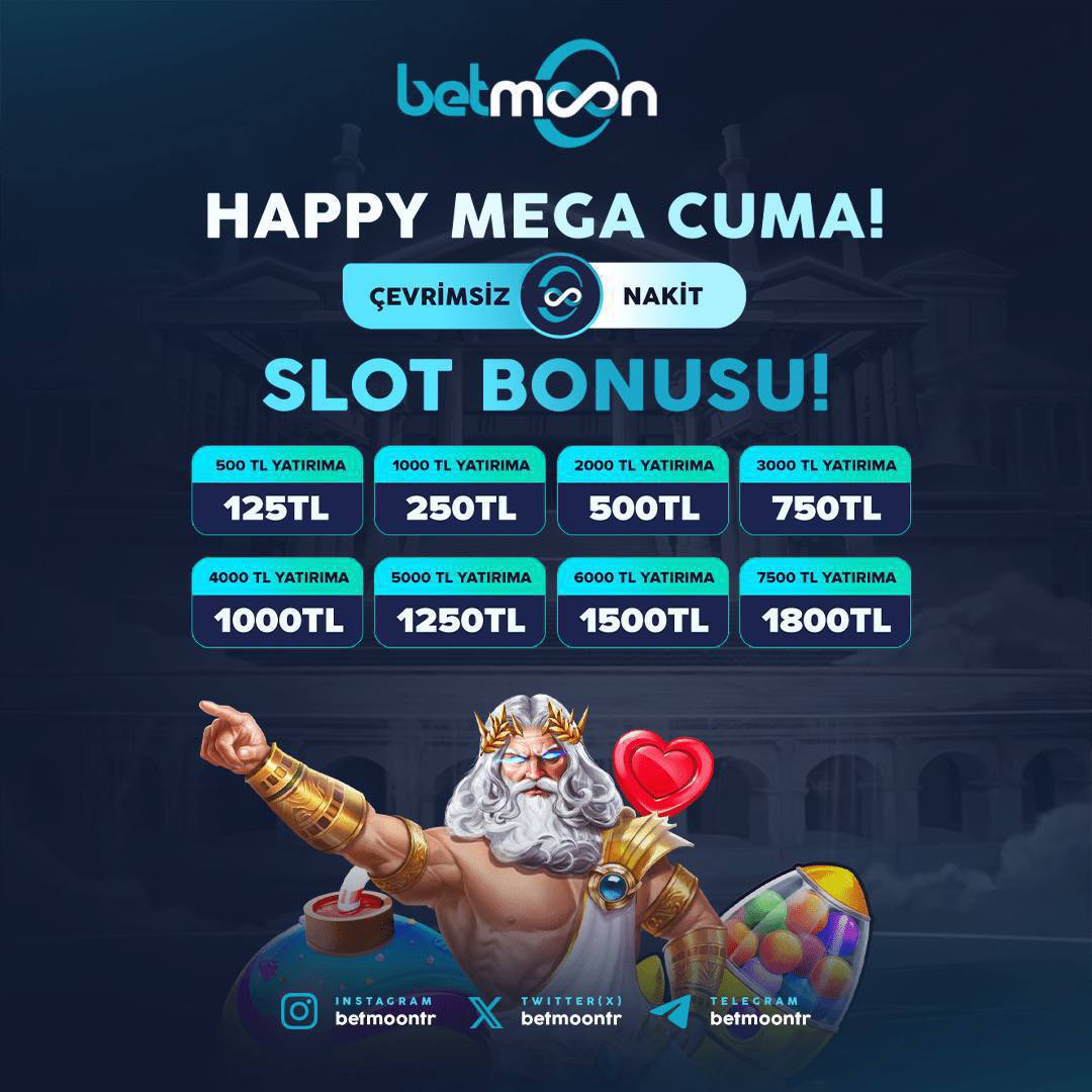 🤩 HAPPY MEGA CUMA 🔥 Bugüne Özel Çevrimsiz/Nakit Slot Bonusu Fırsatını Kaçırmayın! 🤩 Canlı ve Slot Casino Oyunlarında Kazanmanın Keyfini Rakipsiz Promosyonlar ile BETMOON’da Yaşayın! Güncel Giriş 👉 bio.link/guncel