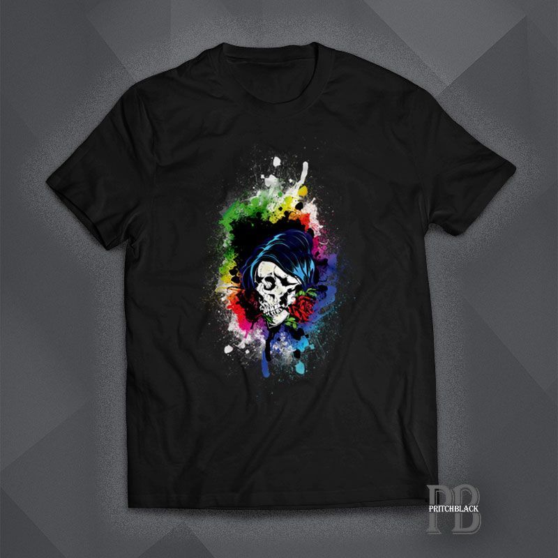 We definitely need a splash of colour on this murky day and this cute tee is named just that. Check out Colour Splash Skull, perfect as a gift or just make your world that little brighter 😀 pritchblack.com/product/colour… #sugar #skull #colour #splash #tee #tshirt #print #printing