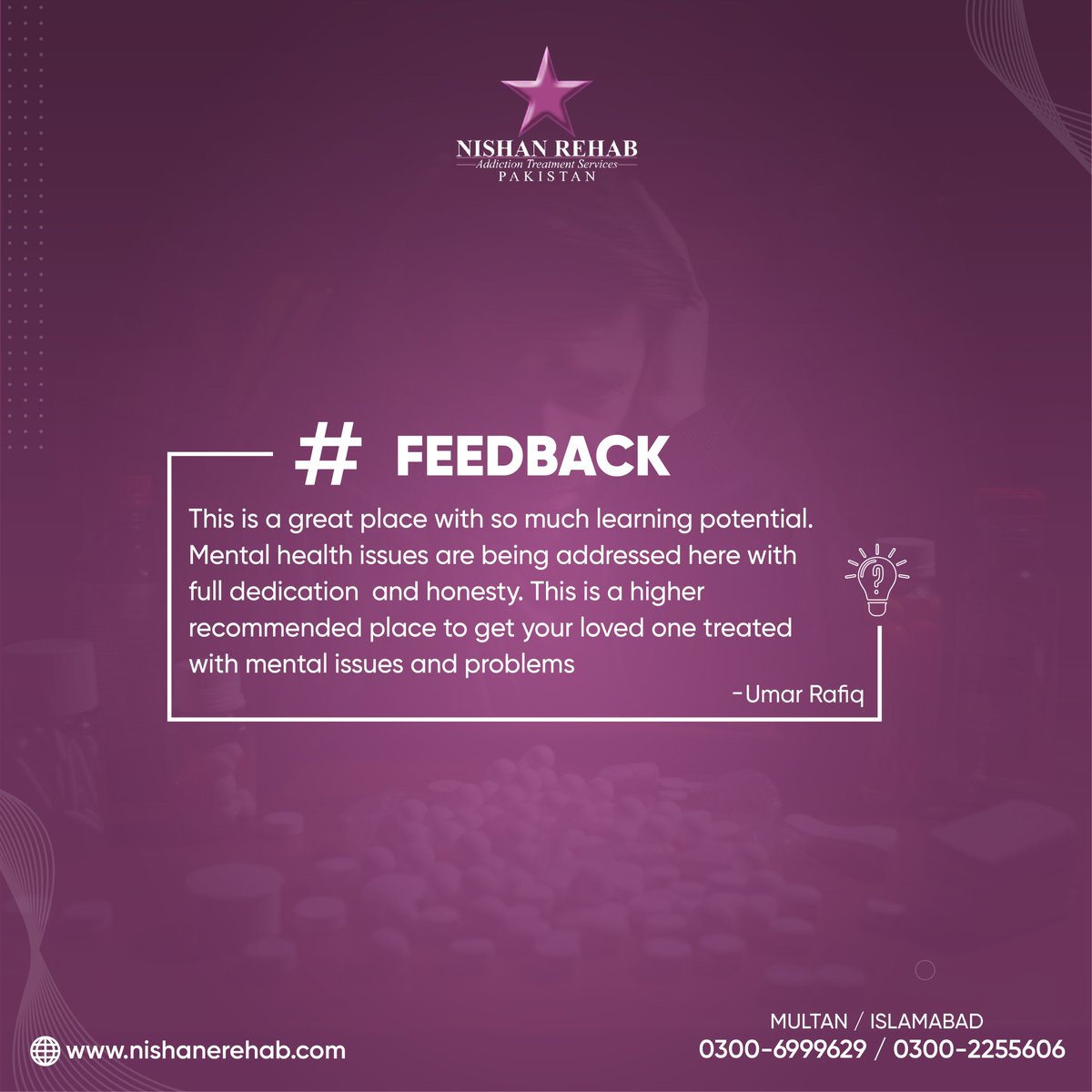 We're overjoyed by the positive feedback shared by one of our patients.

#Rehabcenter #rehabsuccess #Nishanrehab #Patientfeedback #alcoholism #addiction #recovery #alcoholic #mentalhealth #soberlife #drugaddiction #alcoholfree #life #addicted #selfcare