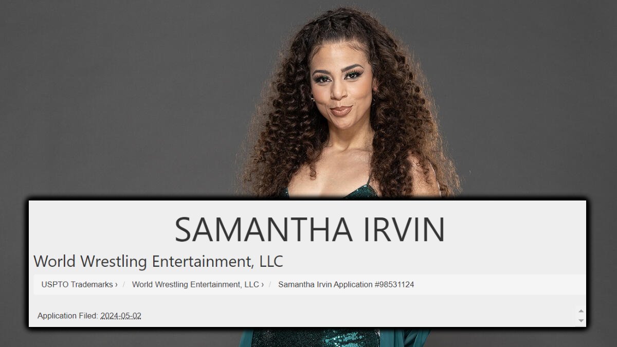 WWE has filed to trademark the name Samantha Irvin

'Entertainment services, namely, wrestling exhibitions and performances by a professional wrestler and entertainer rendered and through broadcast media including television and radio, and via the internet or commercial online…