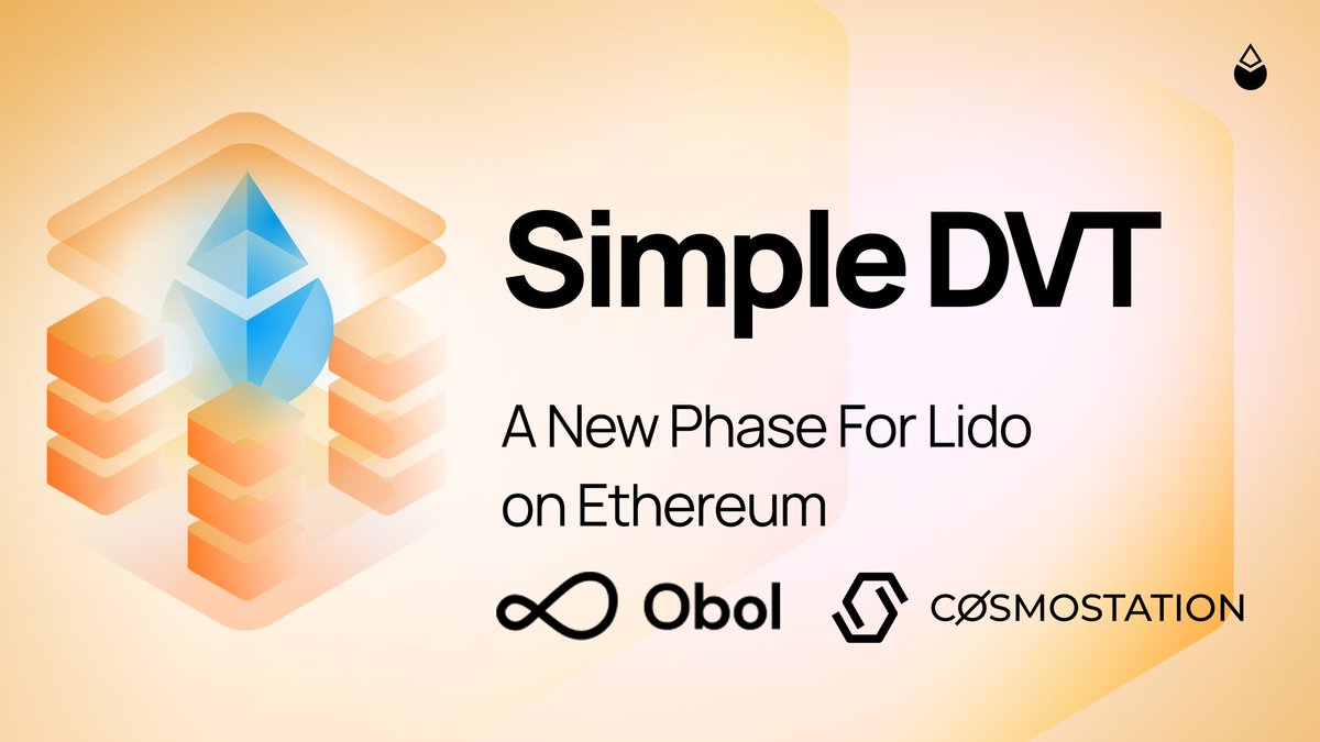 Cosmostation is live on Lido as part of the first batch of Simple DVT validators! As part of the @LidoFinance's Obol Cohort 1 cluster 'Dazzling Duck', Cosmostation will be securing the Ethereum validator nodes with @ObolNetwork DVT (Distributed Validator Technology). 🛡️