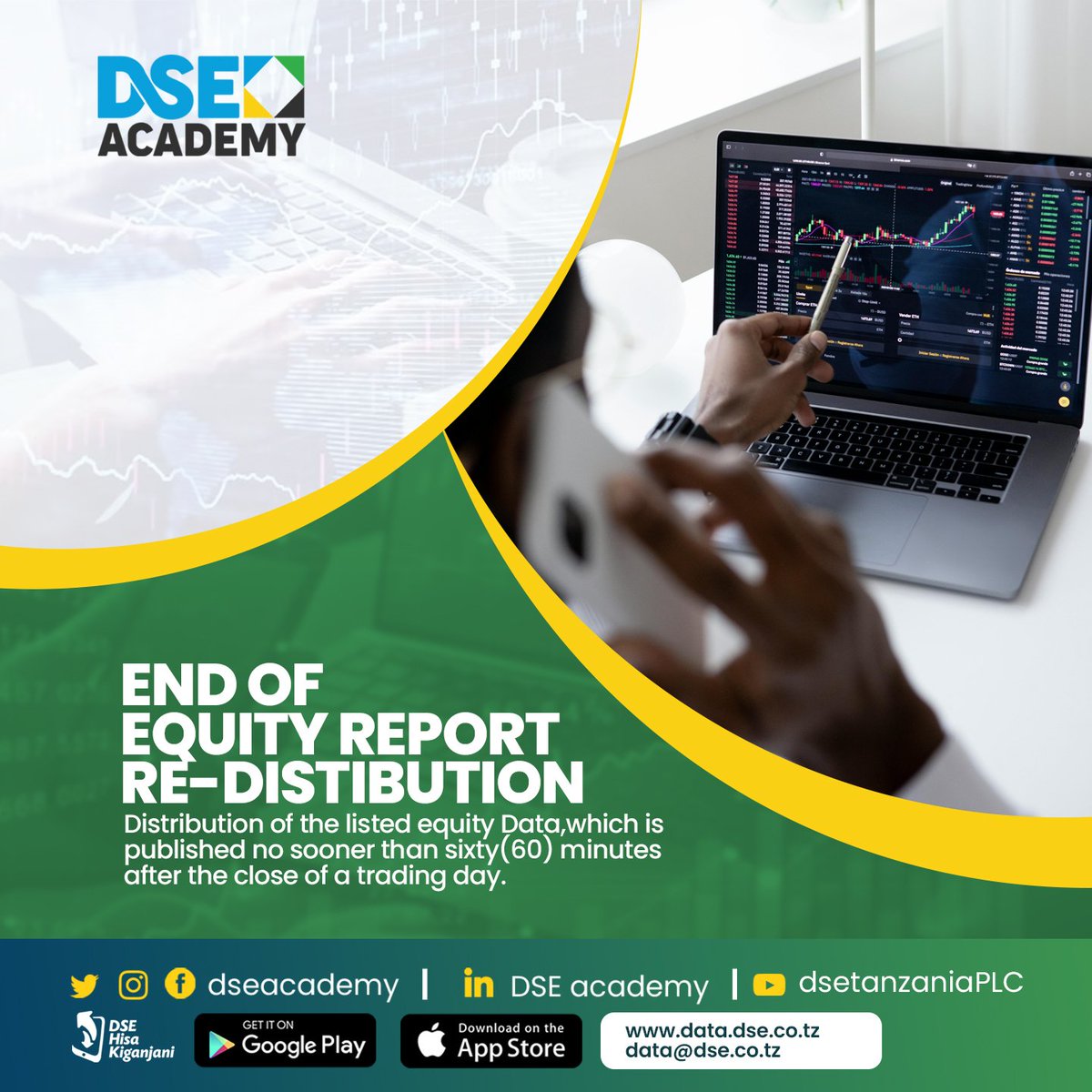 Visit data.dse.co.tz or data@dse.co.tz for more information and purchase and experience the world of opportunities.