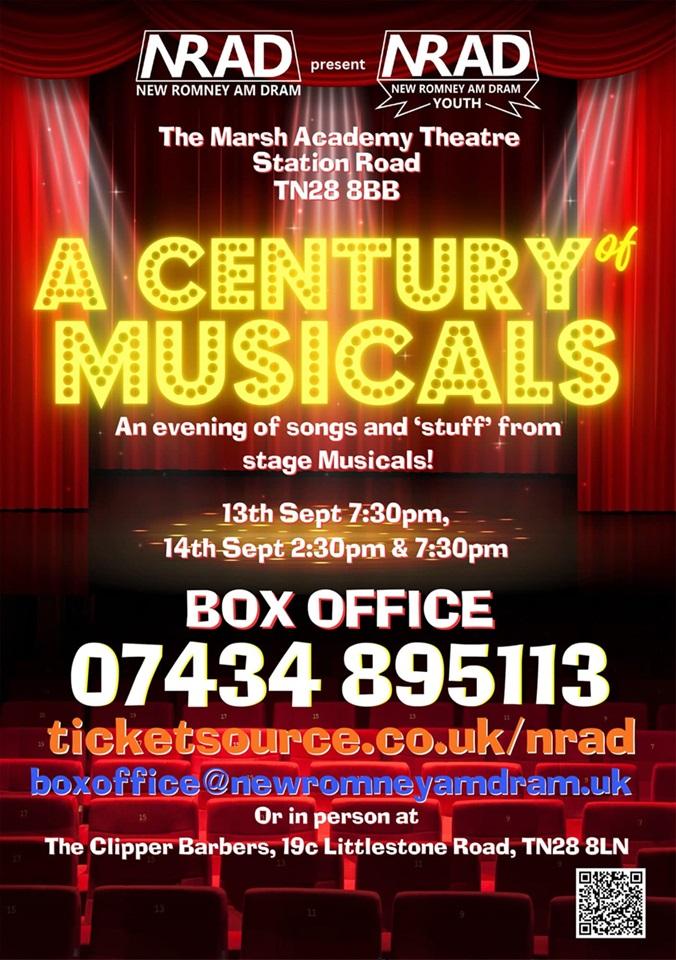 New Romney Am Dram @newromneyamdram present 'A Century of Musicals' see dramagroups.com #Shows #UK #Sep2024 - list your Show at @DramaGroups absolutely free! #amdram #breakaleg @followers