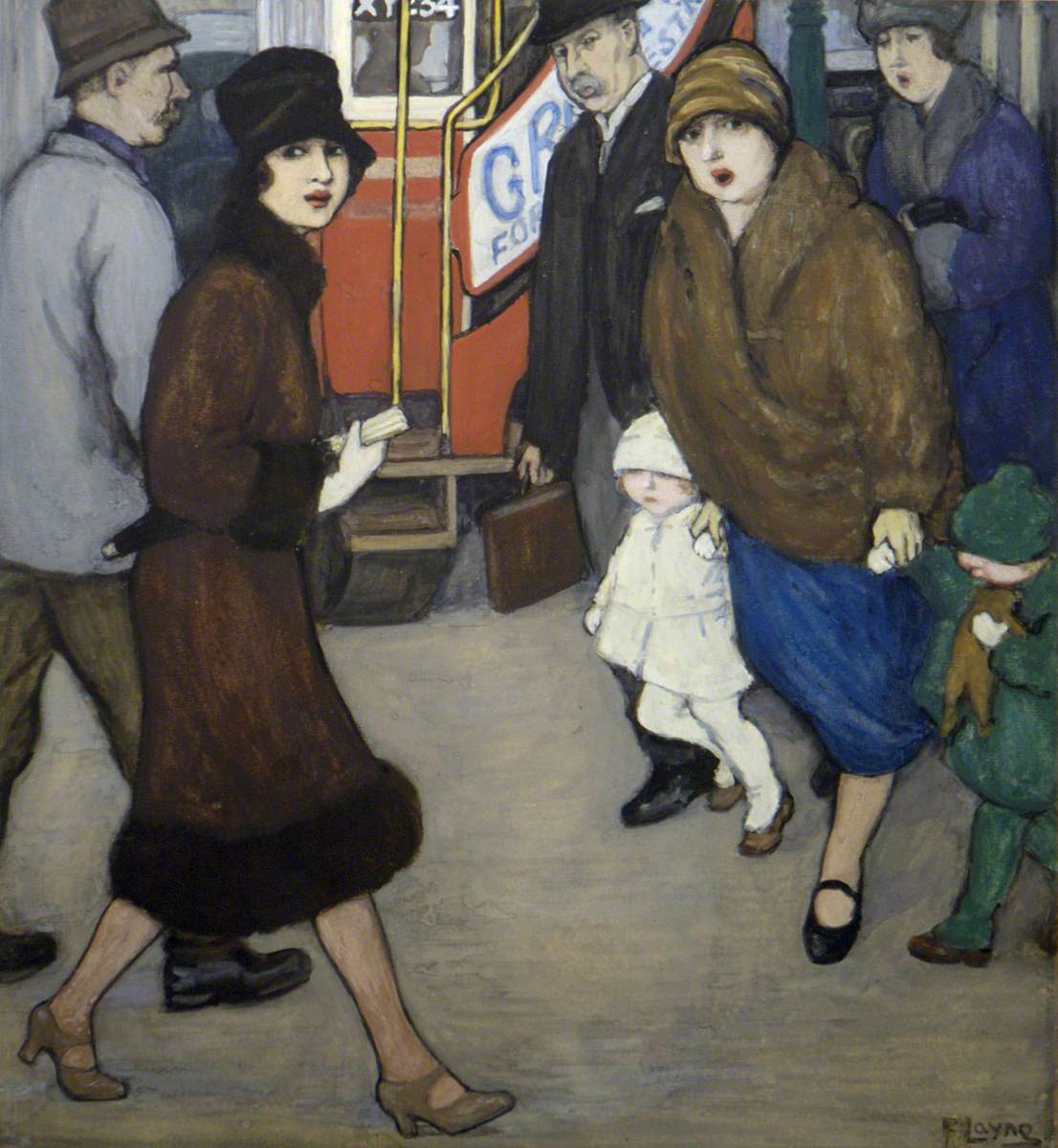 'Crossing the Street' (1925-28) by Mabel Frances Layng (The Shire Hall Gallery)