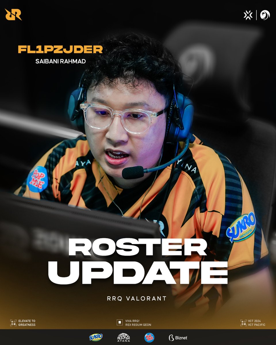 Today RRQ VALORANT would like to announce the transition of 
@fl1pzjder from the starting roster to the reserve roster as a Restricted Free Agent.

For any inquiries, please reach us at business@teamrrq.com